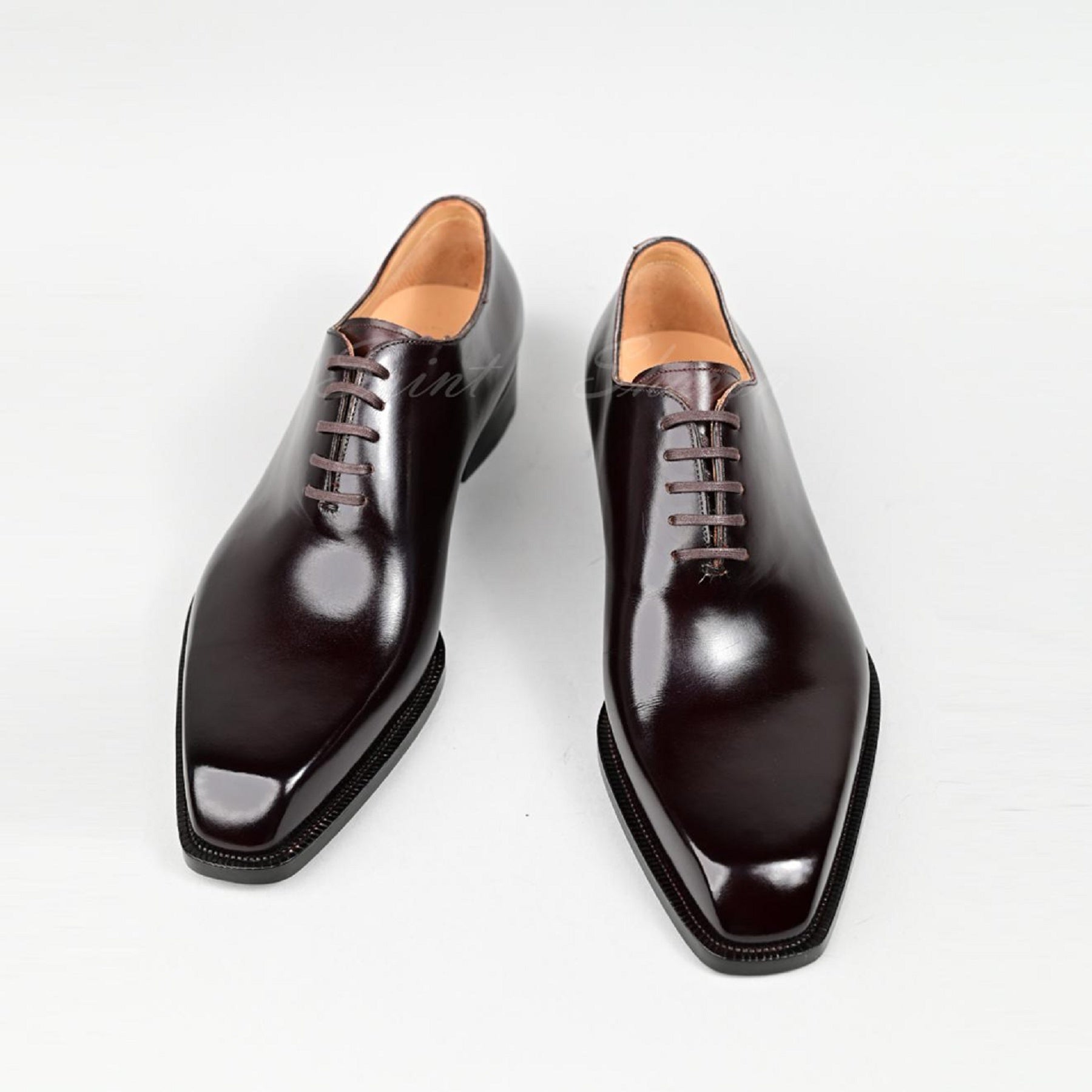 VSong Black Oxfords Cap Toe Handsewn Leather Goodyear Welted