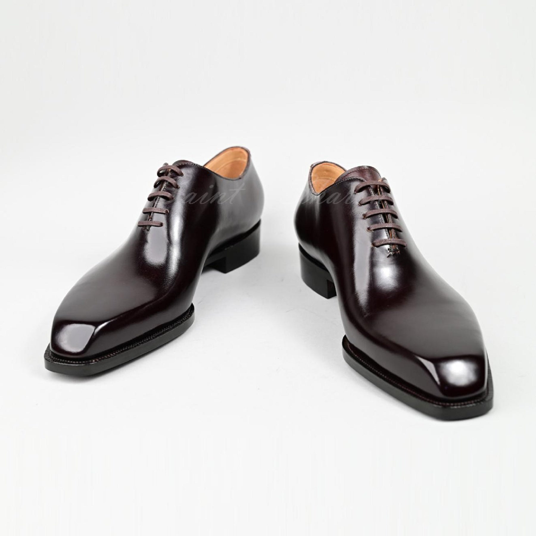 VSong Black Oxfords Cap Toe Handsewn Leather Goodyear Welted