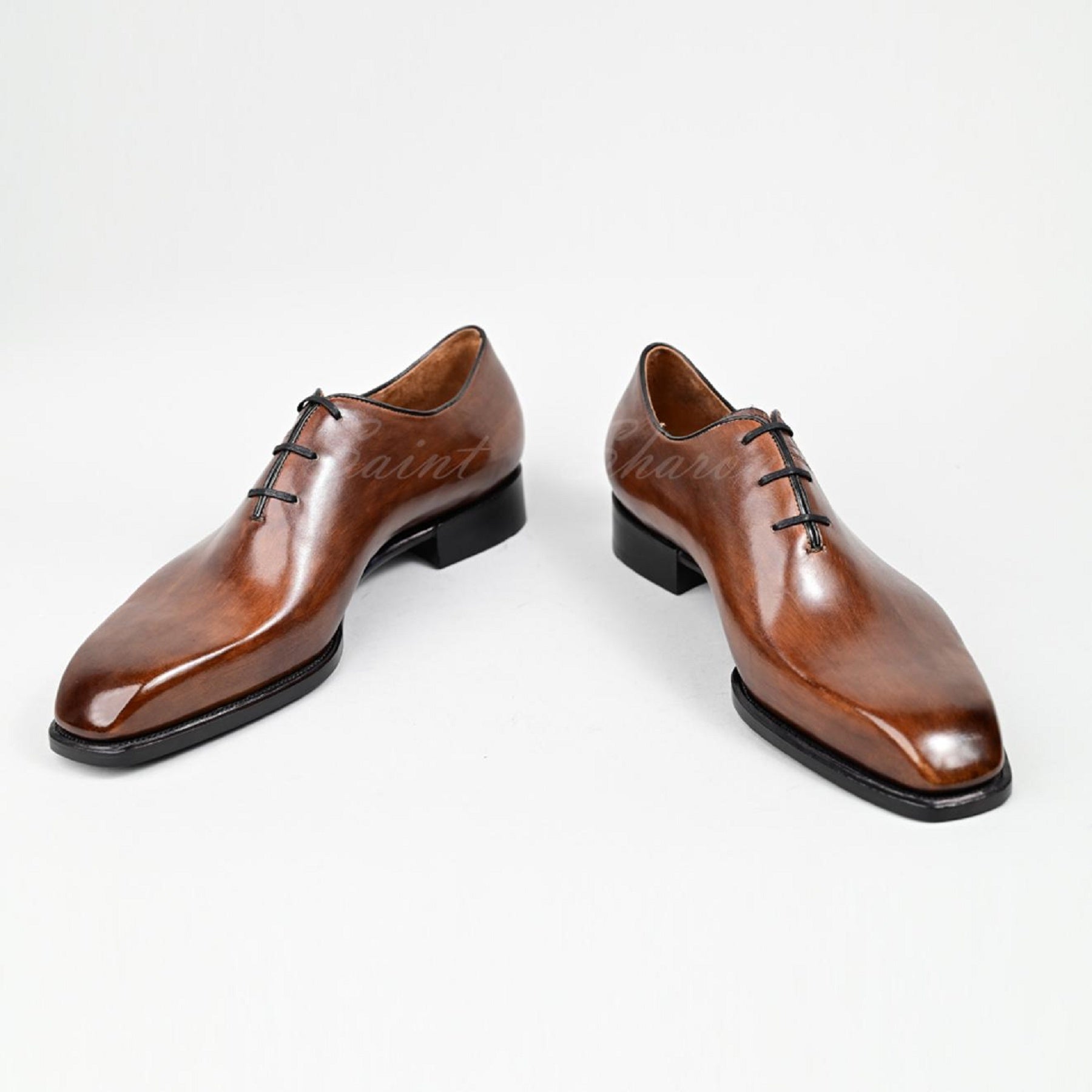 VSong Brown Oxfords Shoes Crocodile Cap Toe Wedding Groom Shoes