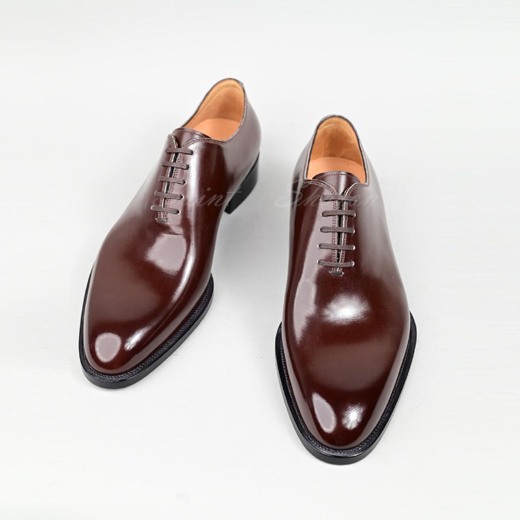 VSong Brown Oxfords Shoes Wholecut Cap Toe Male Formal Dress Shoes