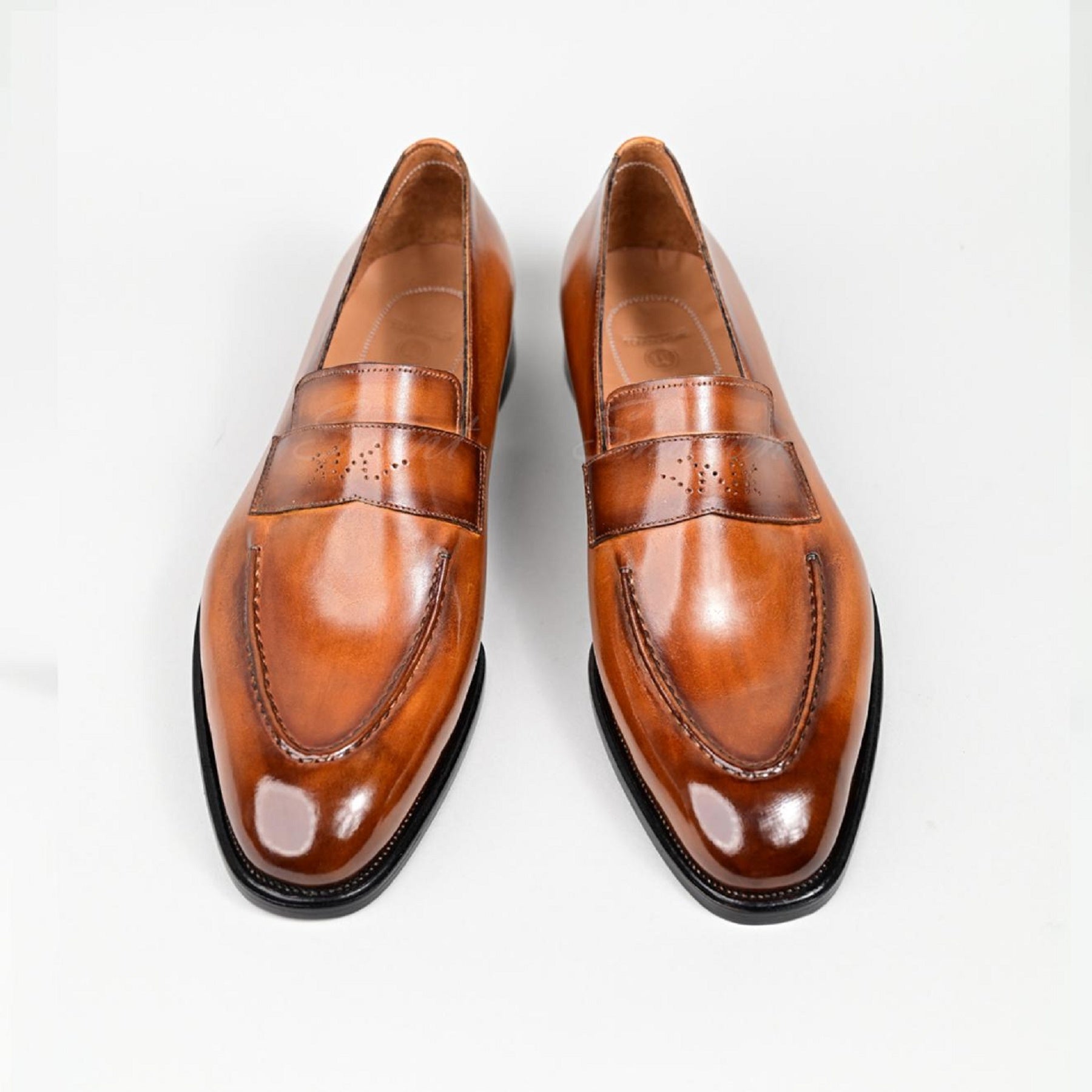 VSong MTO Camel Brown Loafer Shoes