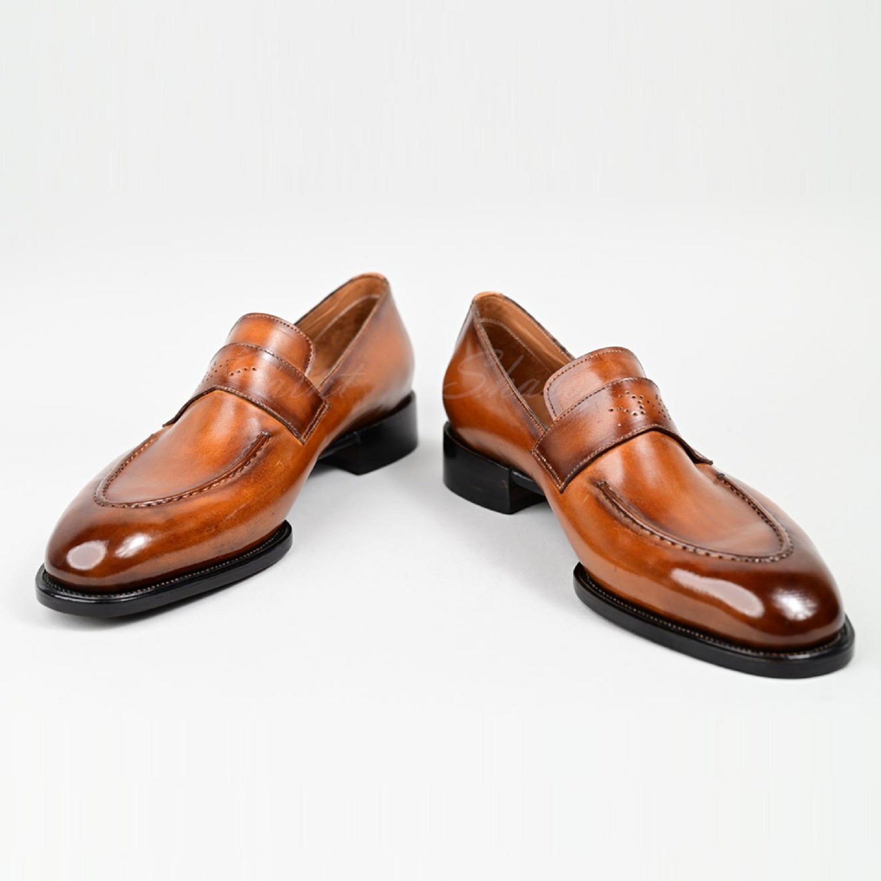 VSong MTO Camel Brown Loafer Shoes