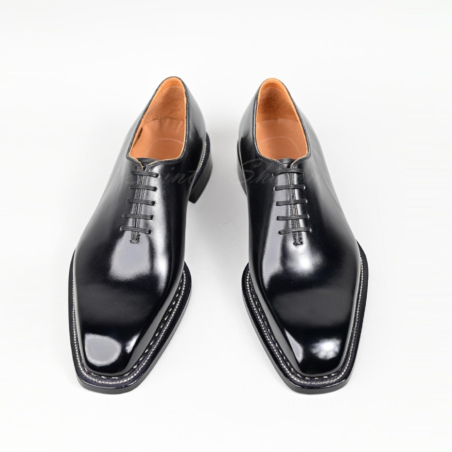 VSong MTO Black Norwegian Welted Oxfords Shoes