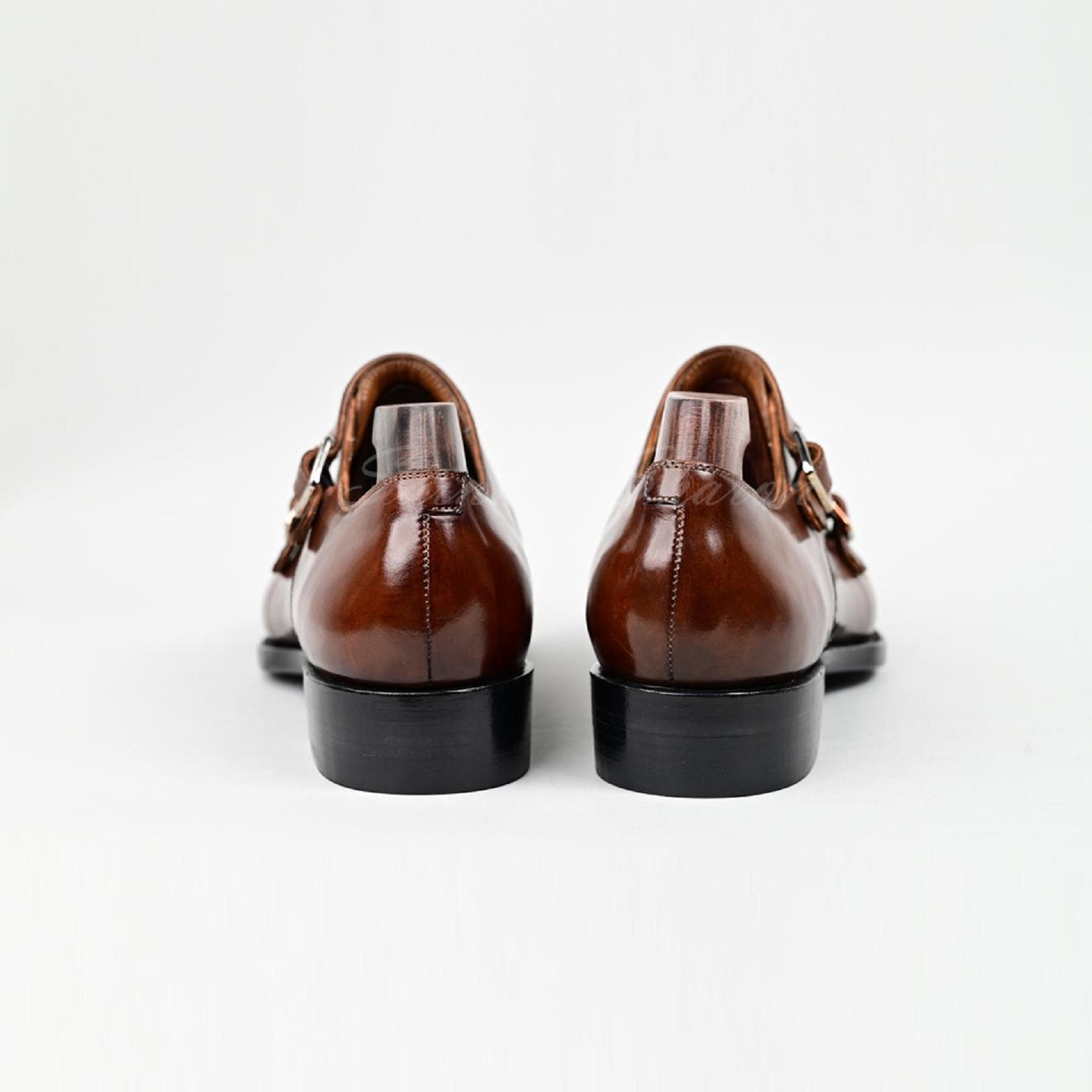 VSong MTO Brown Double Monkstraps Shoes