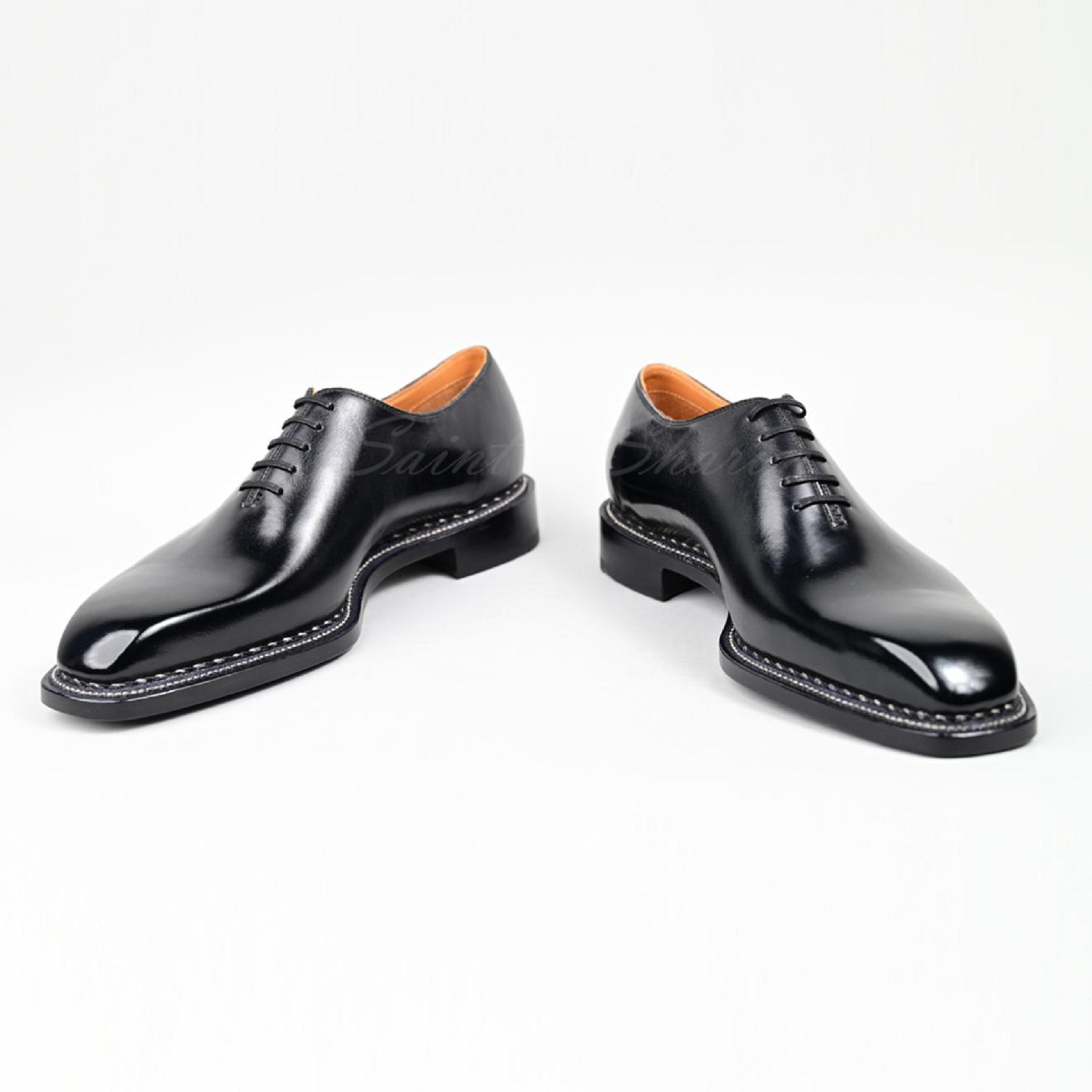 VSong MTO Black Norwegian Welted Oxfords Shoes