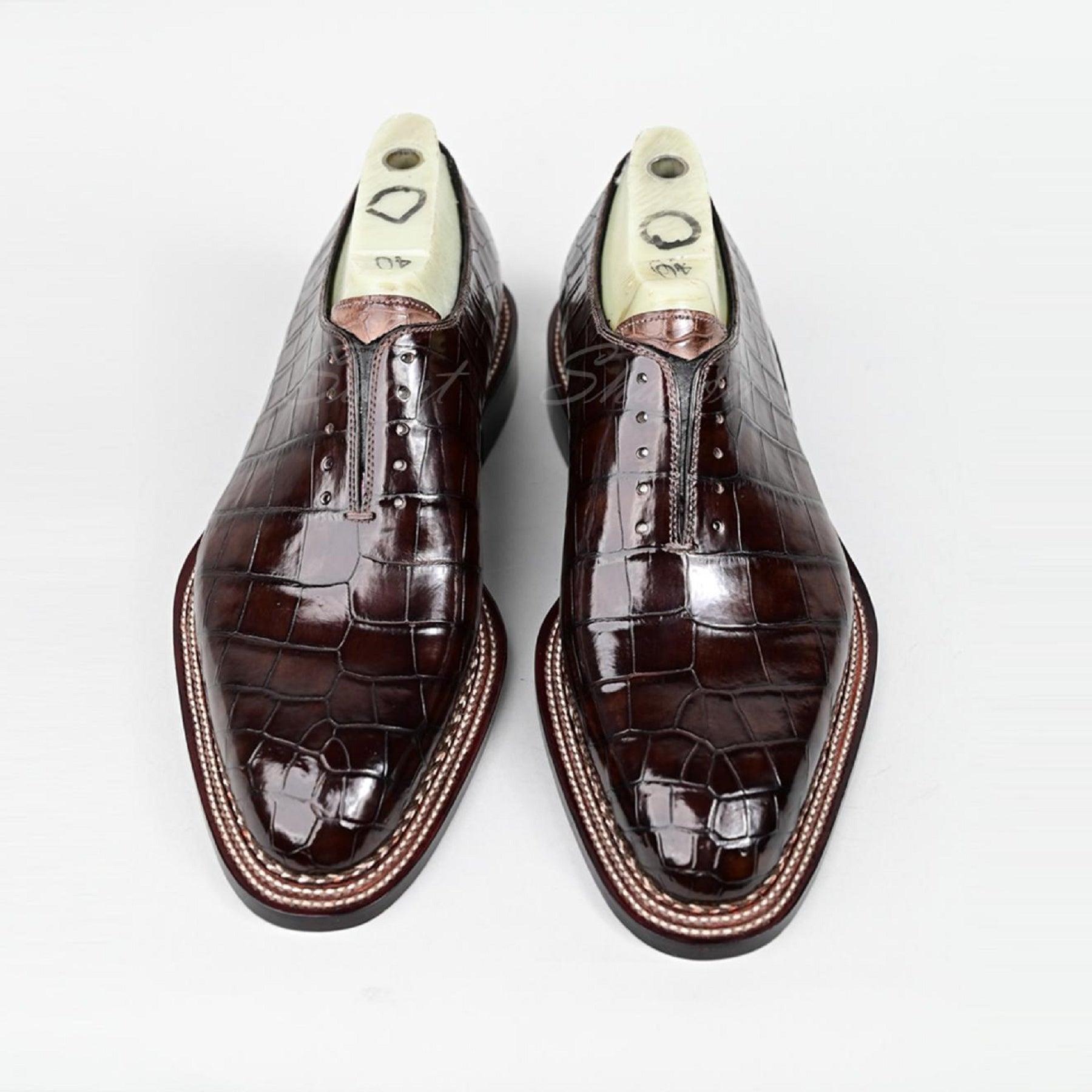 VSong Luxury Oxfords Shoes Crocodile Embossed Calfskin Men Shoes