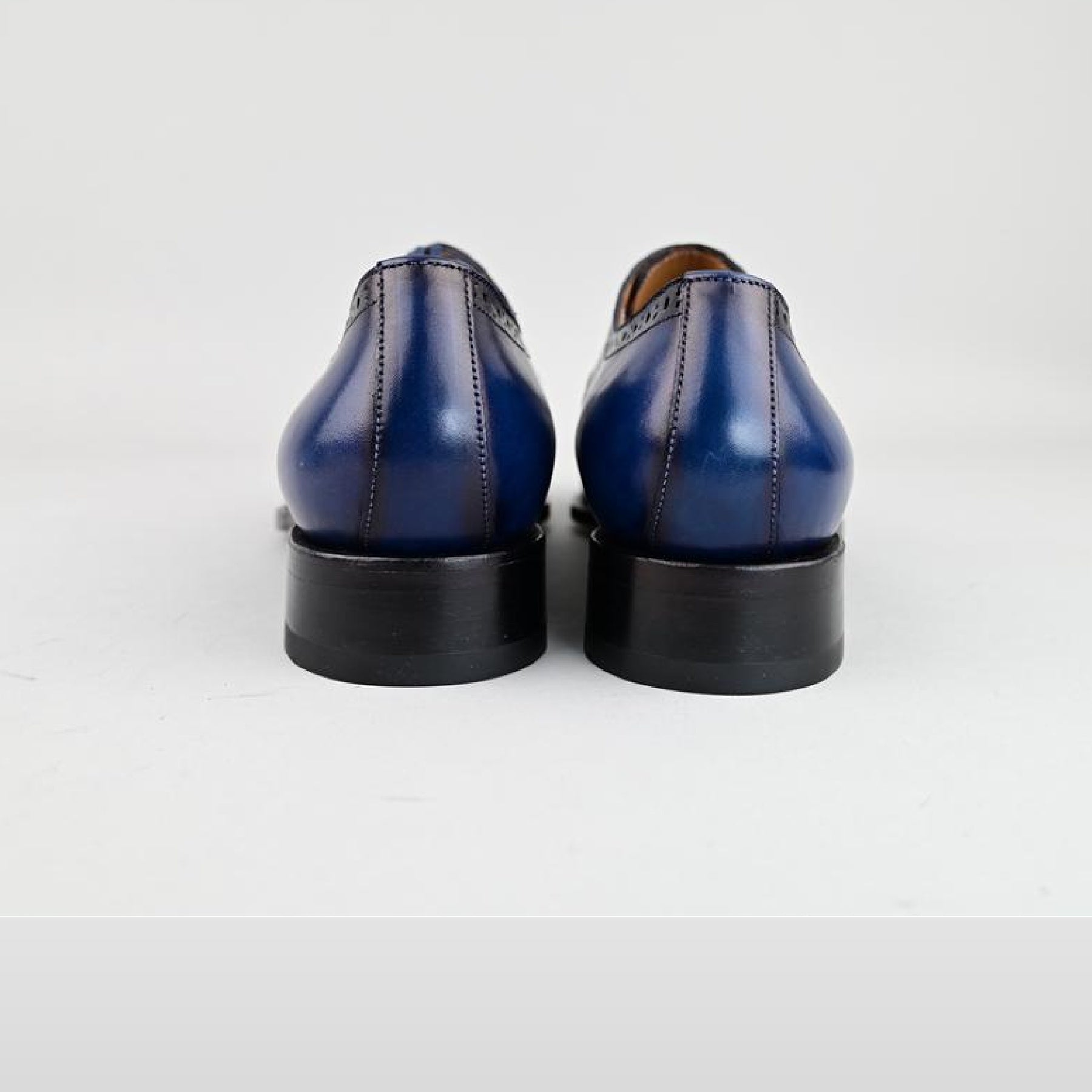 VSong MTO Blue Handsewn Welted Derby Shoes