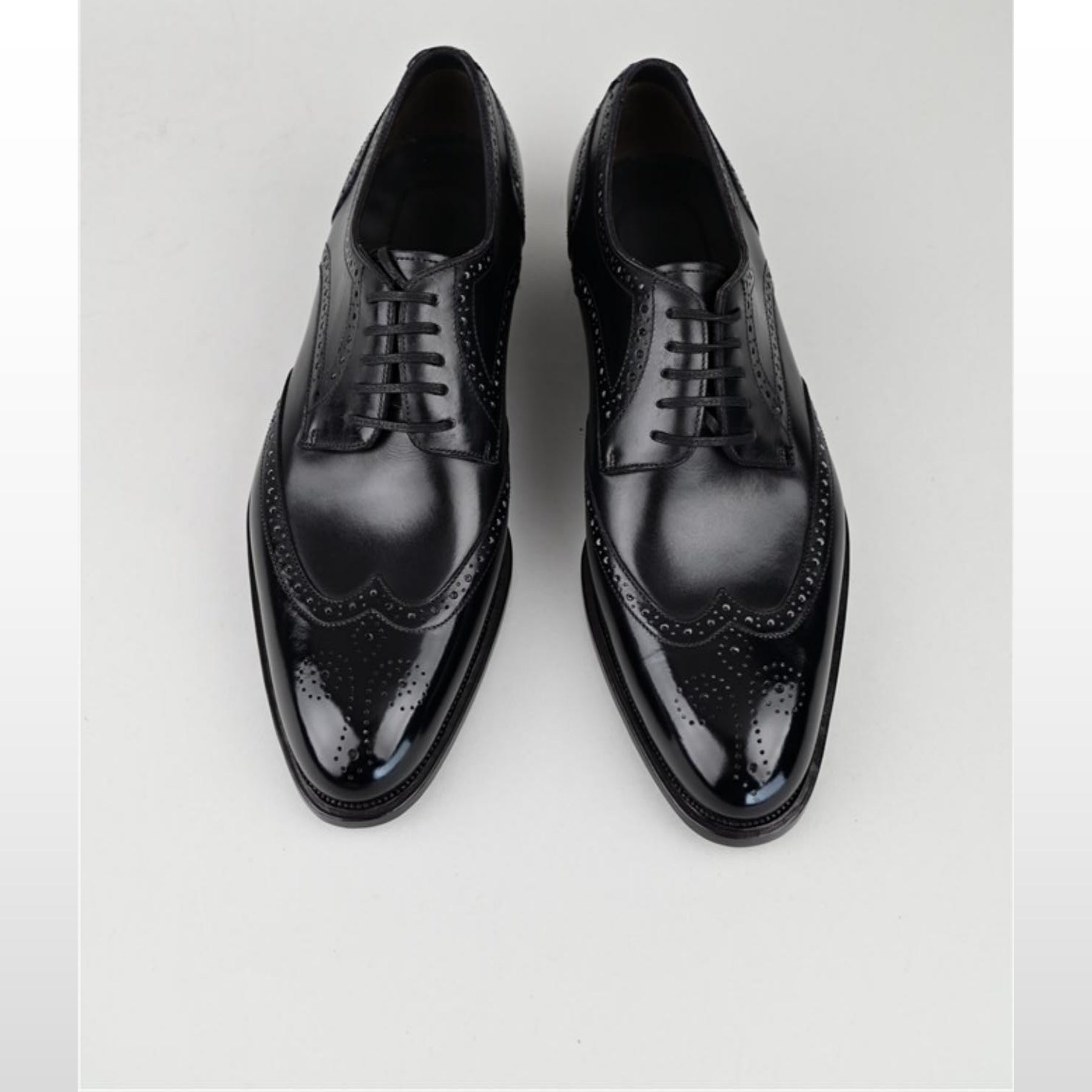 VSong Black Derby Shoes Wingtip Pointed Business Men Shoes