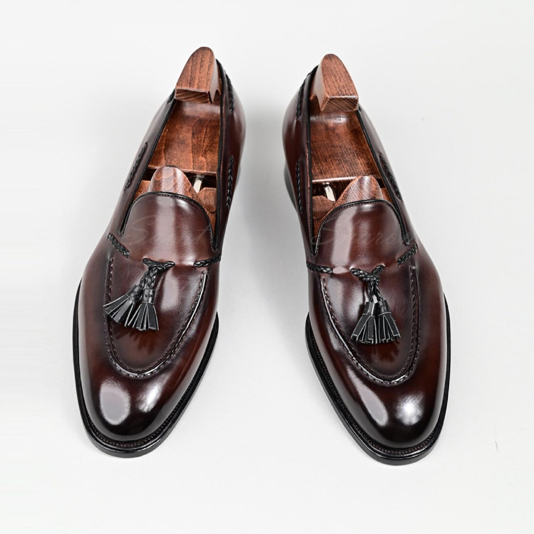 VSong MTO Brown Mens Tassel Loafer