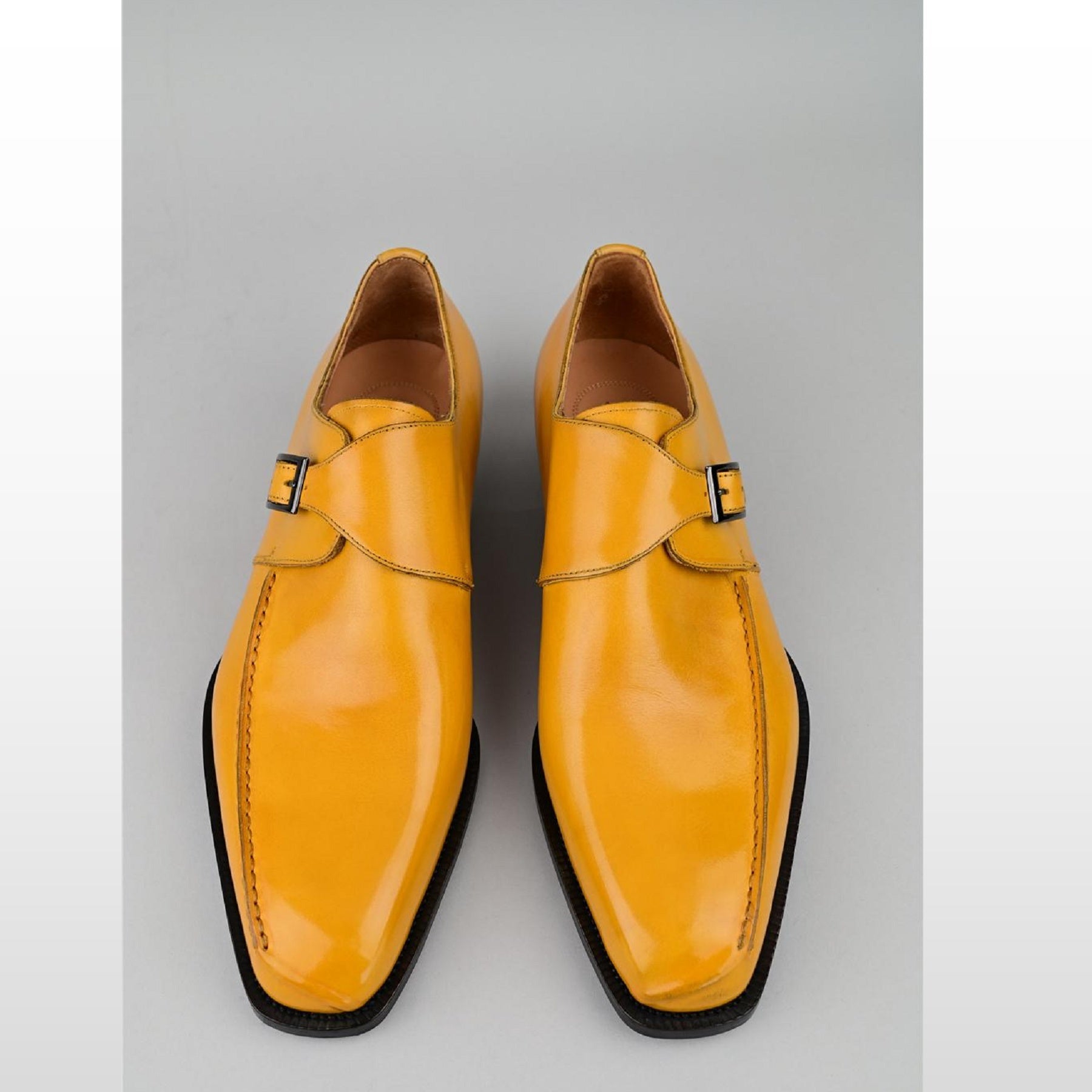 VSong MTO Yellow Single Monkstraps Shoes