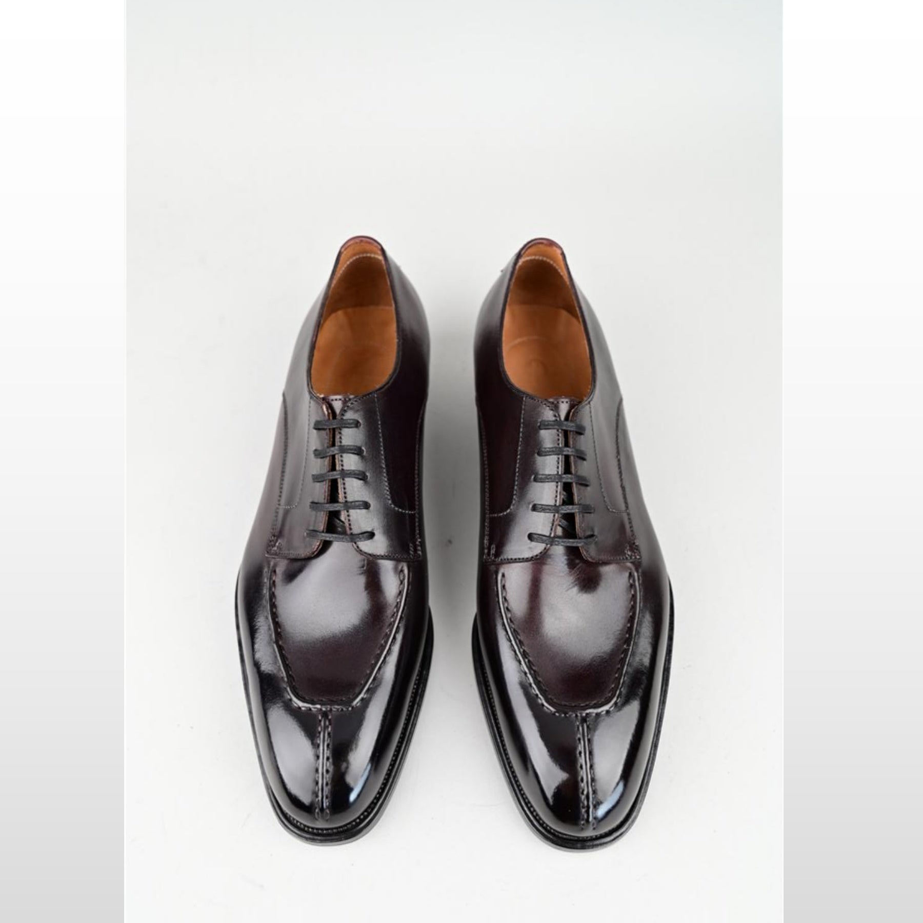 VSong MTO Black Derby Shoes Handsewn Burnished