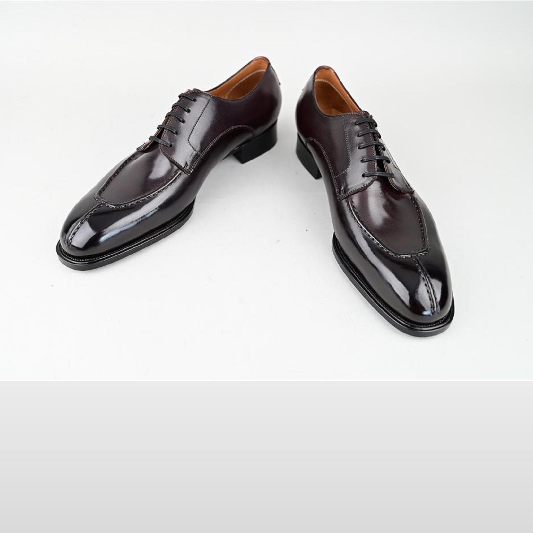 VSong MTO Black Derby Shoes Handsewn Burnished