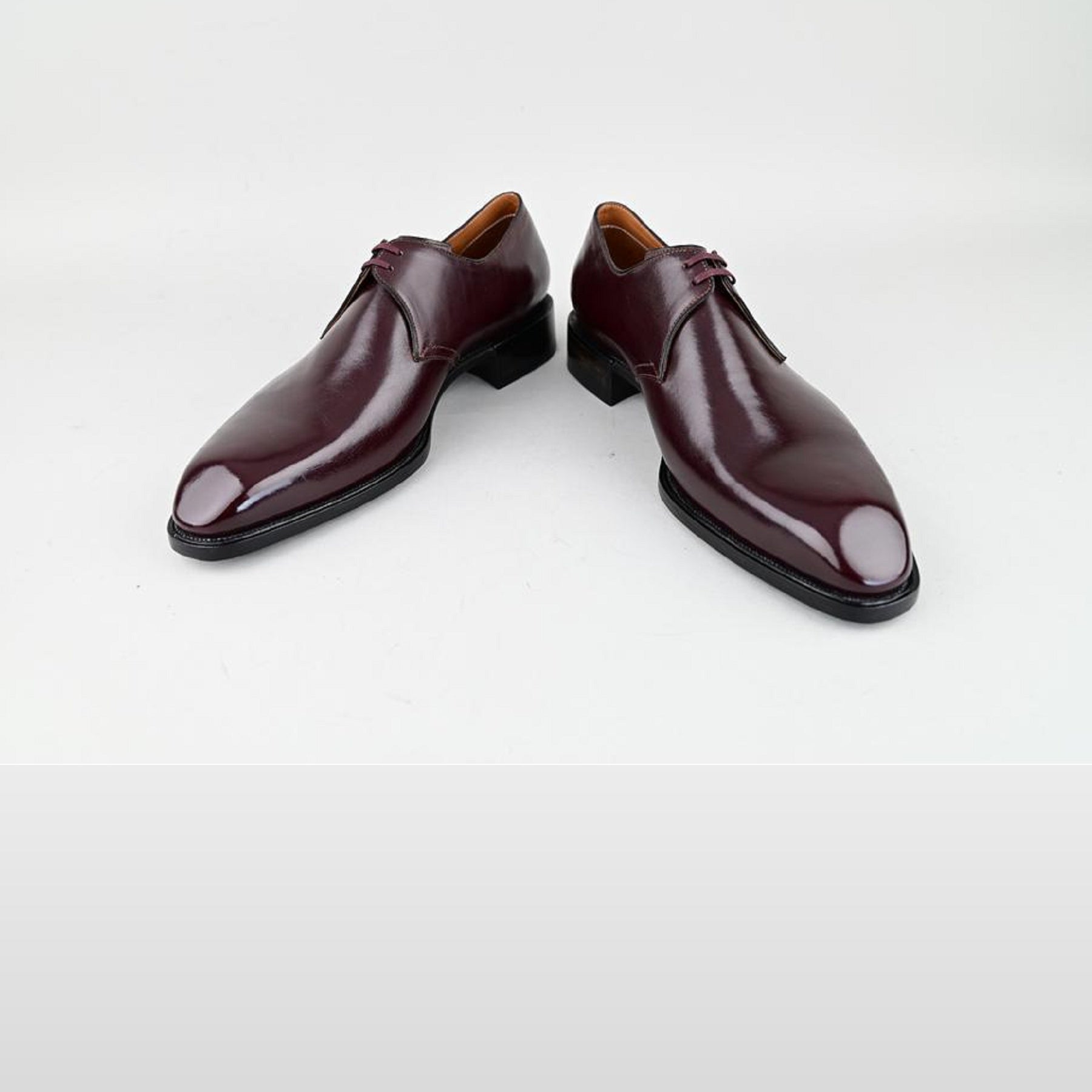 VSong Purple Derby Wedding Shoes Cap Toe Leather Genuine Business Shoes