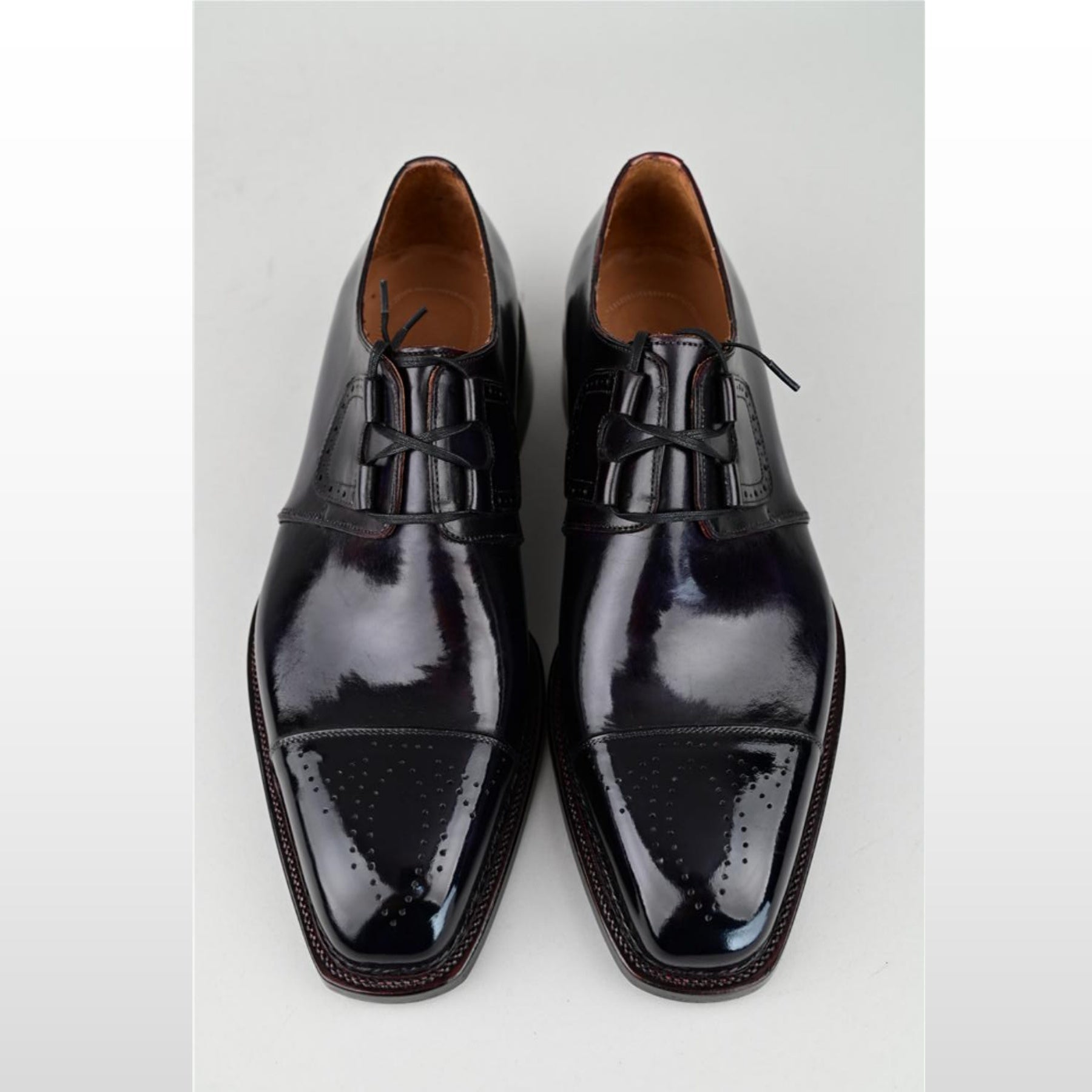 VSong MTO Black Norwegian Welted Derby Shoes