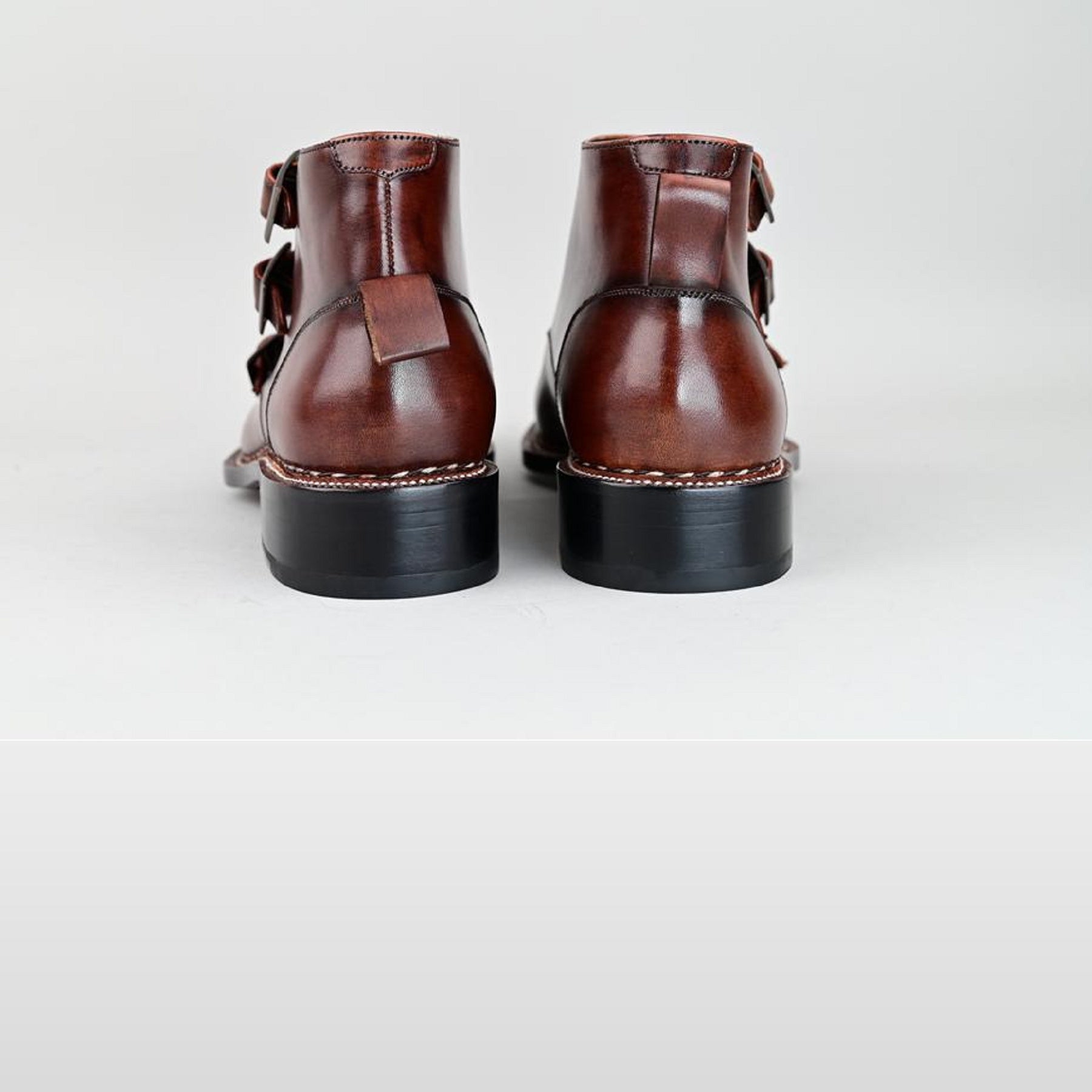 VSong MTO Brown Black Triple Monkstrap Boots