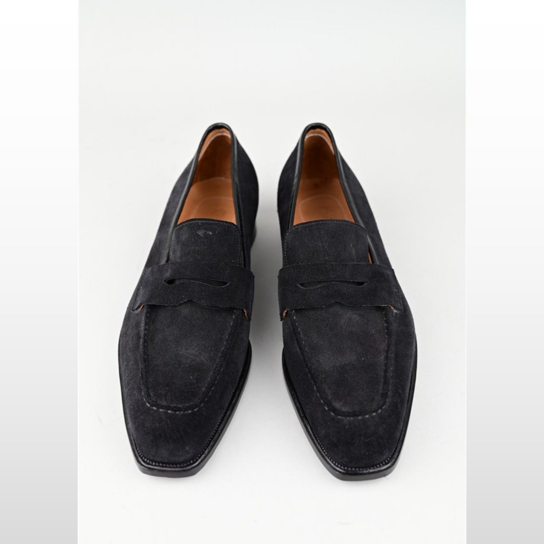 VSong MTO Black Suede Loafers Shoes