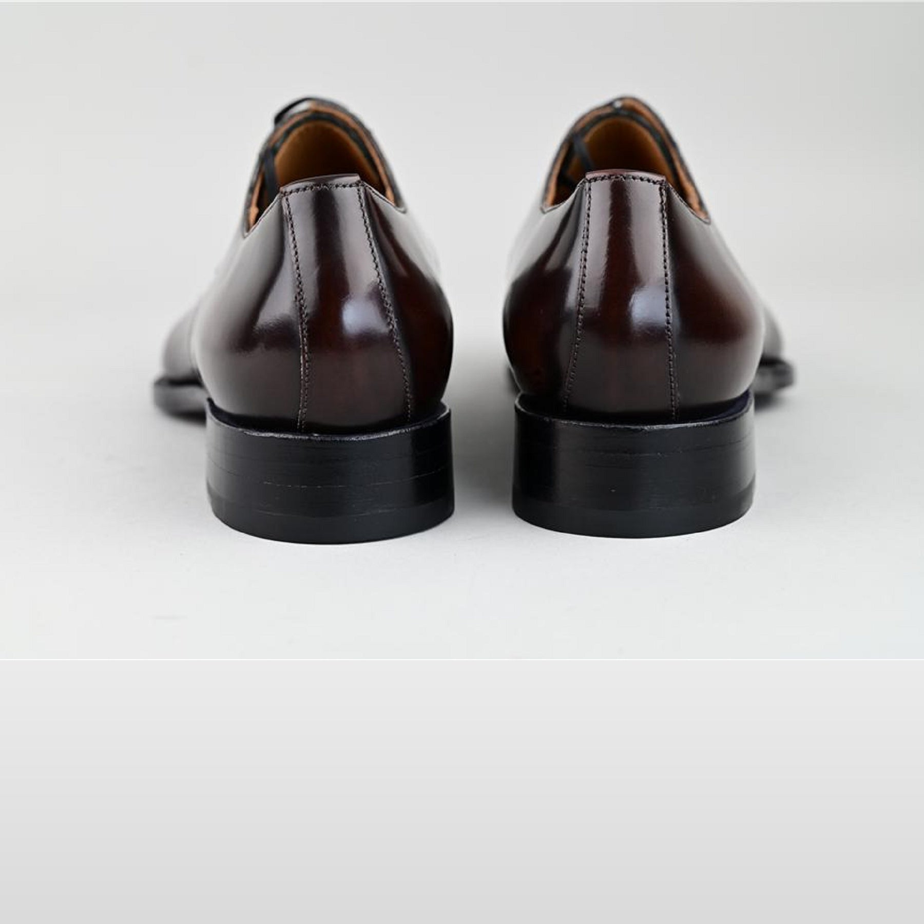 VSong Dark Brown Derby Shoes Cap Toe Burnished Business Shoes