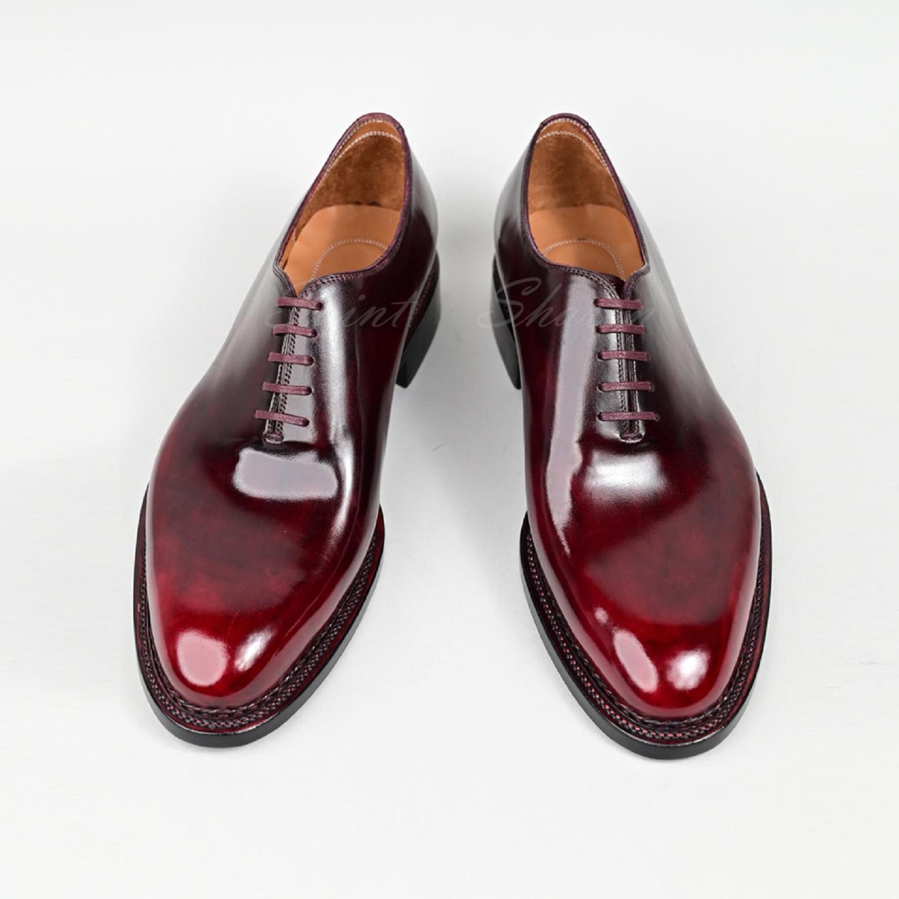 VSong Wine Norwegian Oxfords Shoes Goodyear Welted Wholecut Prom Mens Dress Shoe