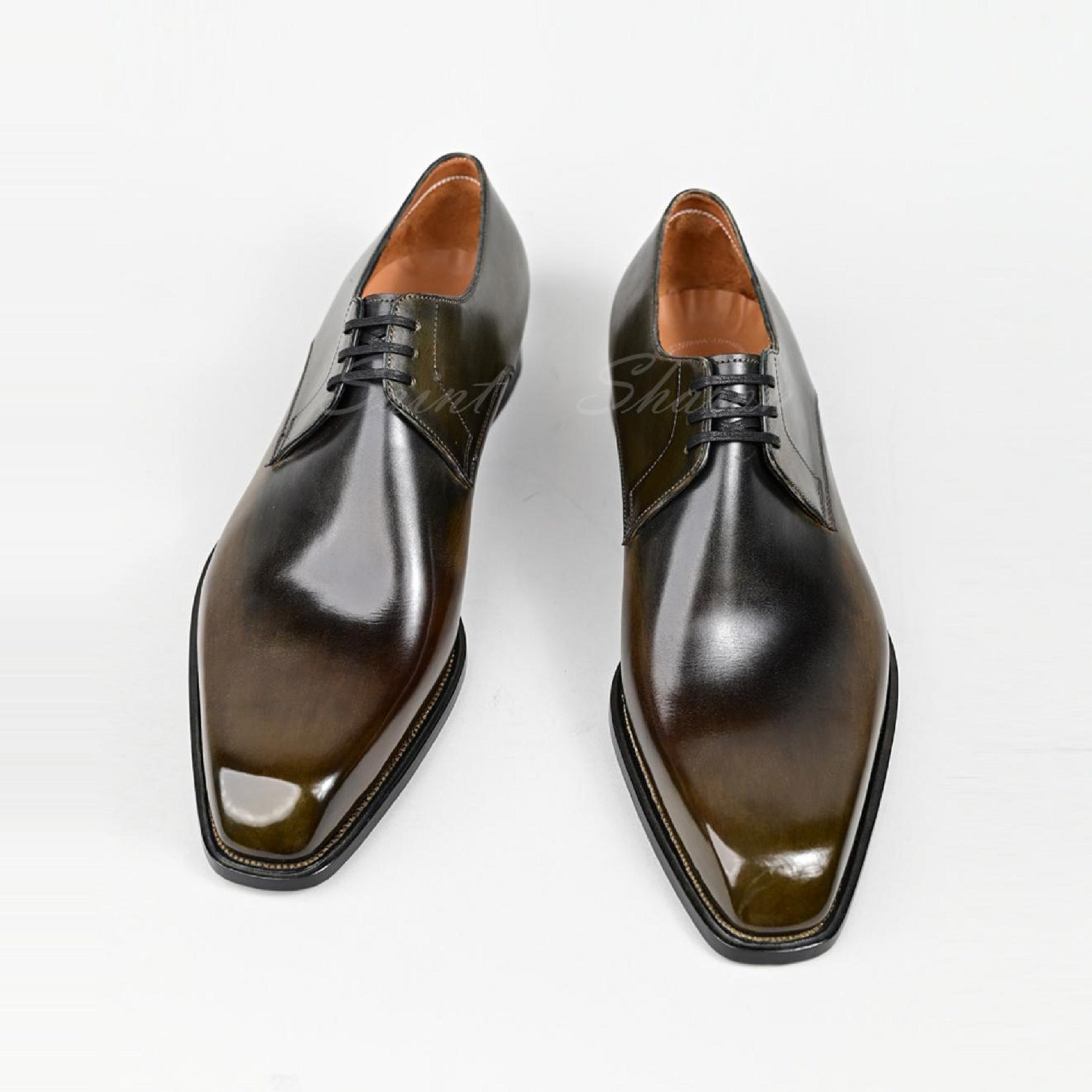 VSong MTO Gray Derby Shoes