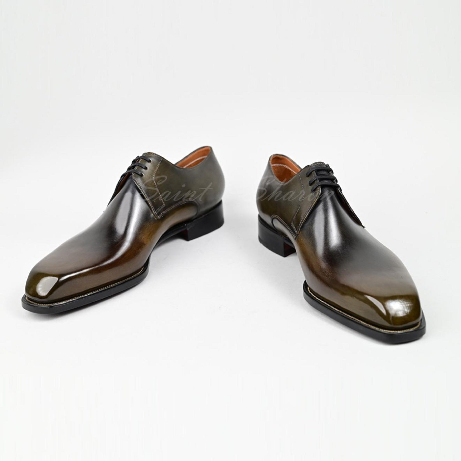 VSong MTO Gray Derby Shoes