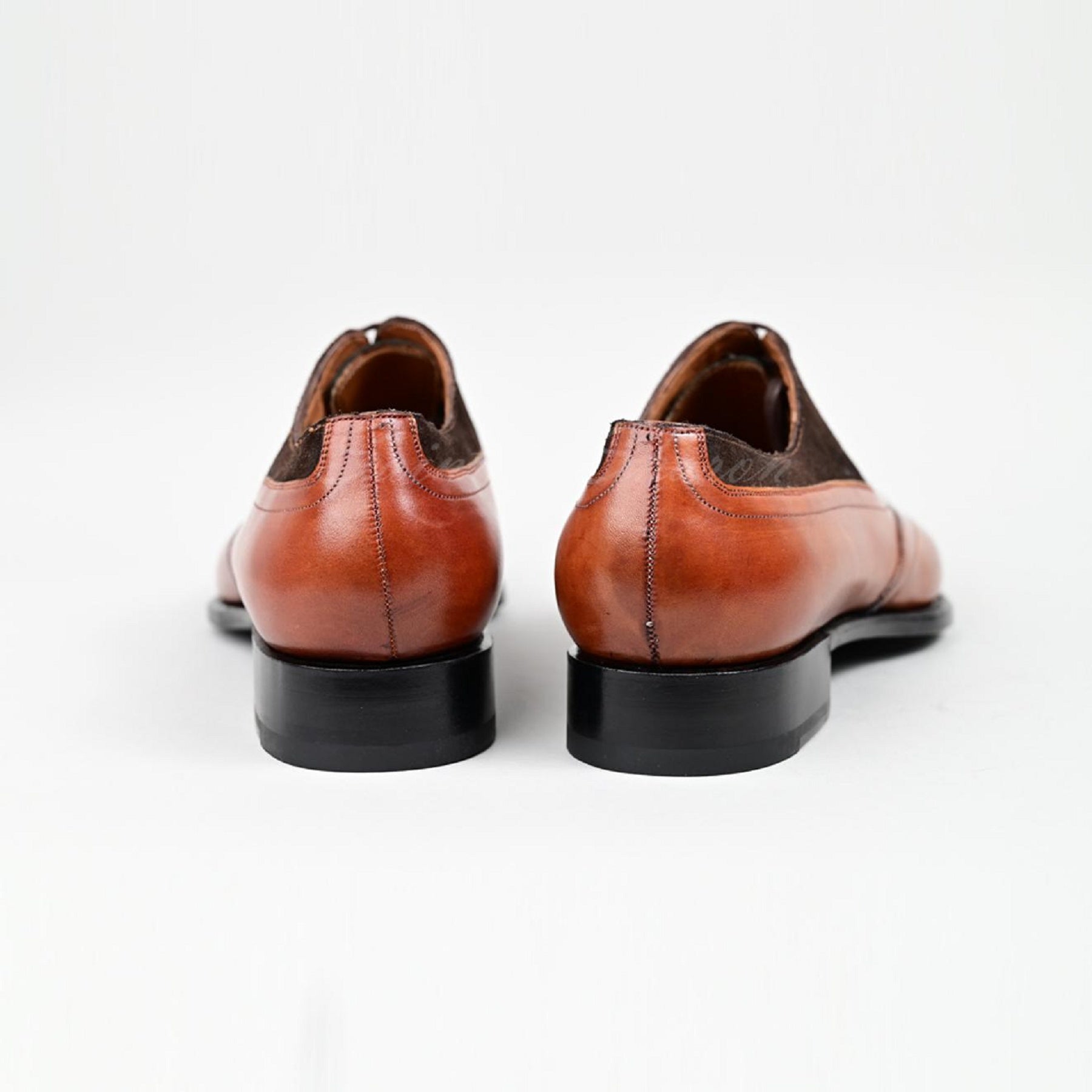 VSong Orange & Black Wingtip Oxfords Shoes Goodyear Welted